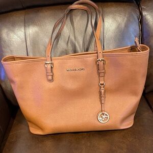 Michael Kors Jet Set Travel Brown Leather Multi functionTote